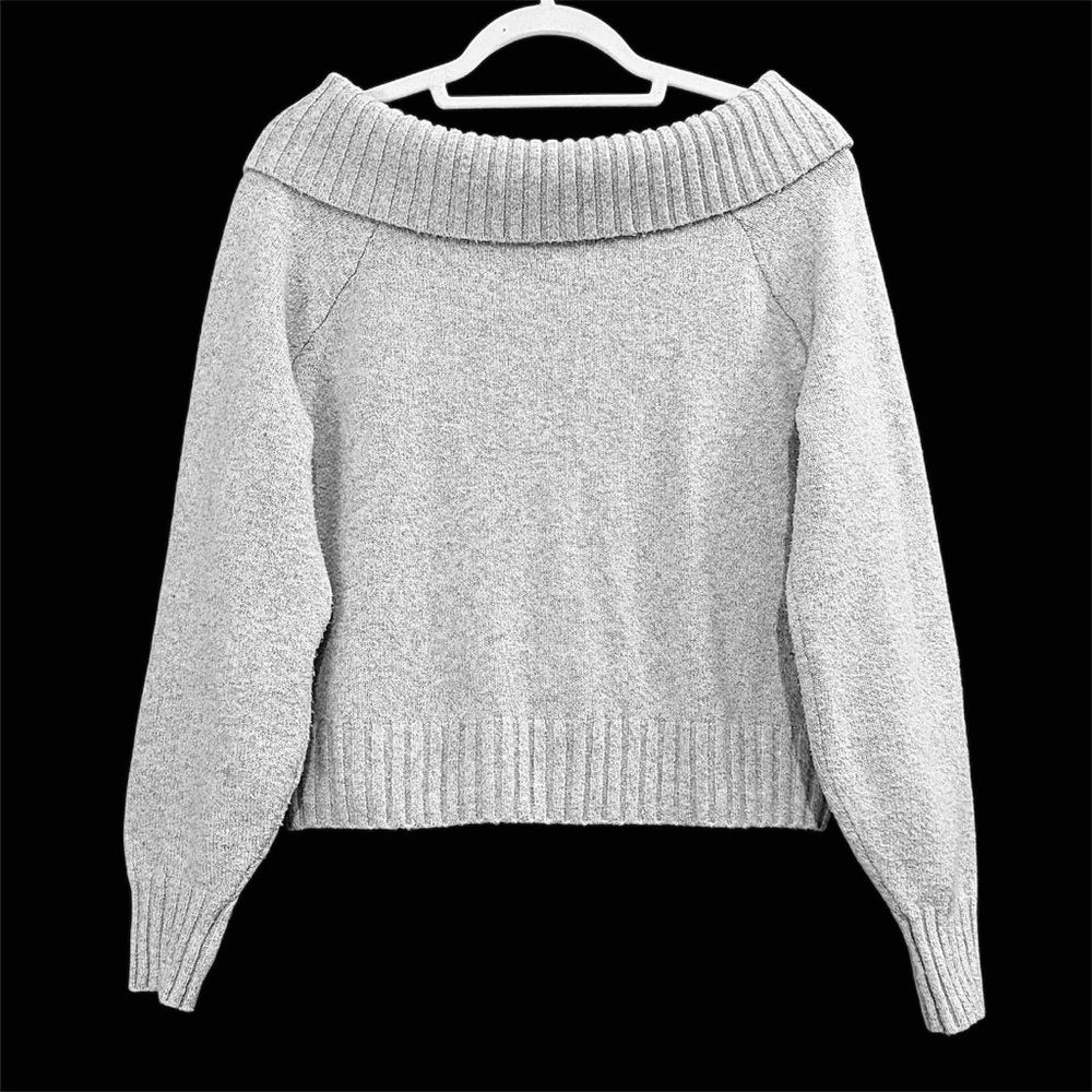 Hollister comfy cloud fold over off the shoulder sweater Grey Size M